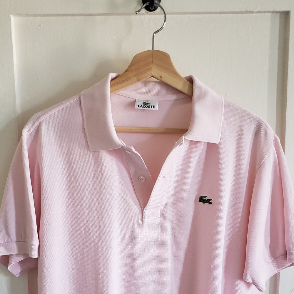 Pink Lacoste Pique Polo Sz 4 Men’s Medium